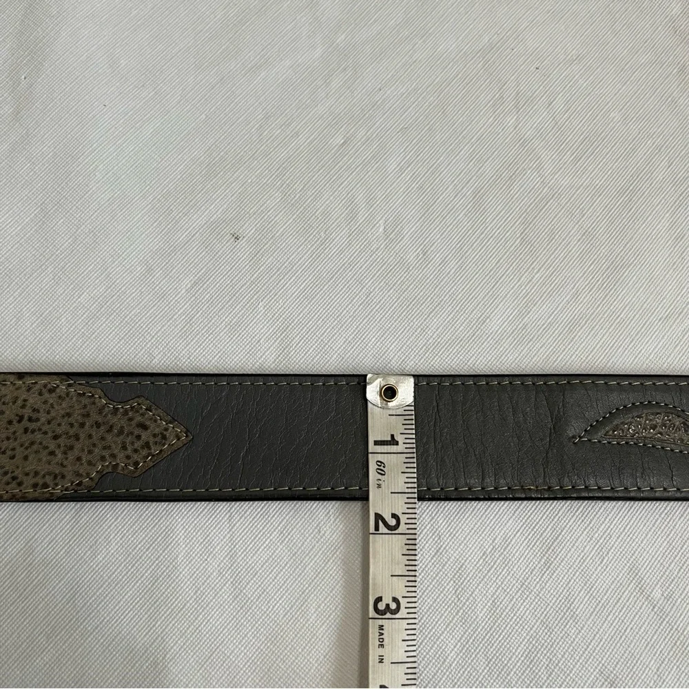 Vintage Riata Western Gray Leather Belt